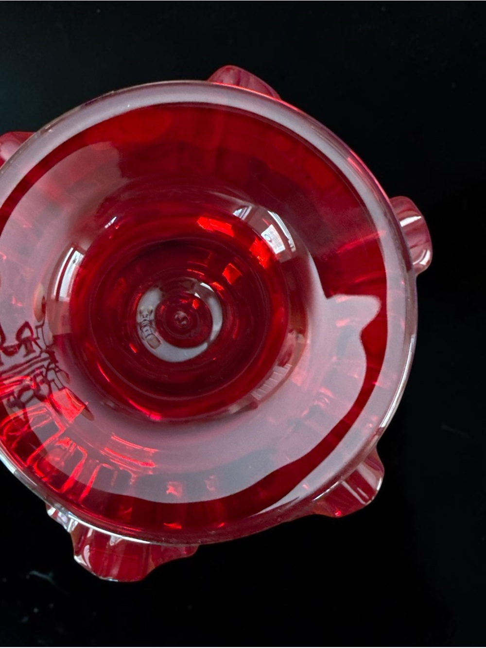 Vintage Fenton Ruby Red Thumbprint Glass Compote Ruffled Candy Dish - Picture 14 of 14